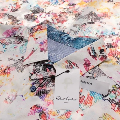 Robert Graham NWT Splash of Color S/S Casual Button Down Shirt 2XL Classic White - Image 1 of 4