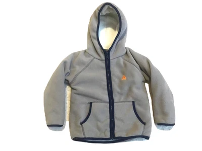Chaqueta polar para niños niños invierno gruesa cálida cremallera gris con capucha - talla 110 / 4-5T Foto 1 de 4