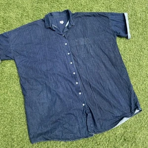 KIN JOHN LEWIS Size XL 66" Chest Indigo Blue Denim Shirt Dress Oversized VGC - Picture 1 of 15