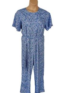 NUEVO CON ETIQUETAS MUJER VERDADERO MODA AZUL ESTAMPADO LARGO CINTURÓN TALLA GRANDE XLARGE XL - Imagen 1 de 5