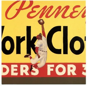 Baseball Art Postcard - "Penney's Work Clothes" by Vincent Scilla (1992) - Picture 1 of 2