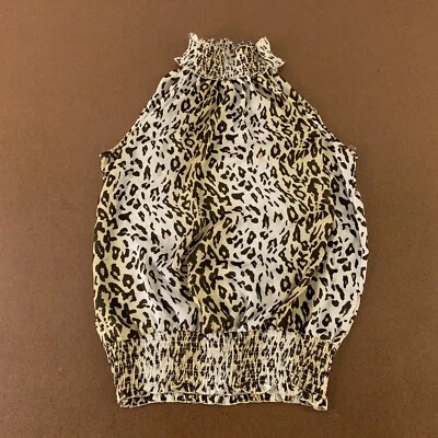 Top sin mangas Dressbarn para mujer talla mediana estampado animal cuello alto dobladillo ajustado Foto 1 de 4
