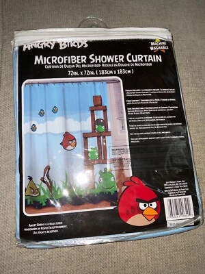Angry Birds Cortina de Ducha Microfibra 72" X 72" Nueva y Precintada Ver Fotos Foto 1 de 4