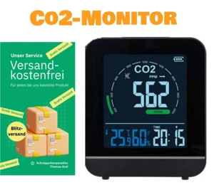 CO2 Monitor CO2 Messer Luftqualität CO2 Messgerät Alarm LCD Hygro Thermo schwarz - Bild 1 von 2