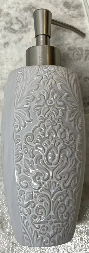 "Dispensador de jabón dispensador de loción bomba fregadero Creative Bath Heirloom gris cerámica de 8"" de alto nuevo" Foto 1 de 4
