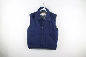 Vintage 90s Streetwear Mens Size Large Faded Quilted Puffer Vest Jacket Blue - Picture 1 of 15