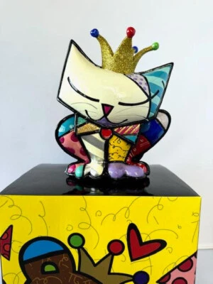 Romero Britto 10th Anniversary Special Edition Figurine: CAT Design 6 IN