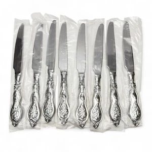 Wallace Peacock Set of 8 French Solid Knives Stainless Steel 18/10 NEW - Picture 1 of 5