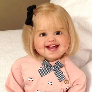 Süßes Kleinkind Mädchen 30 Zoll Künstler bemalt Reborn Baby Puppe kurze Haare Stoffkörper Geschenk - Bild 1 von 4