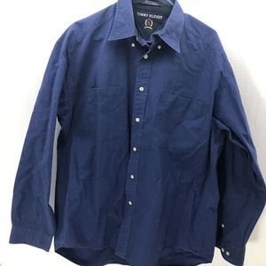 Vintage Tommy Hilfiger Mens Button Shirt L Blue Crest Tag Long Sleeve 90s - Bild 1 von 7