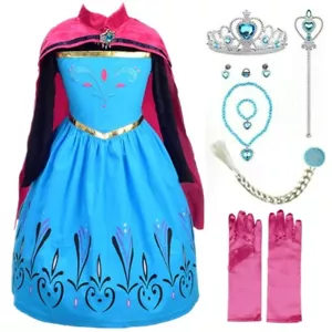 Queen Princess Coronation costume Party Dress up set For Kid Girls Toddler 2-10T - Picture 1 of 7