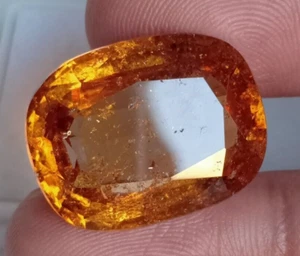 BIG Natural Hessonite Garnet Cushion Cut Mozambique Loose Gemstone 28.60 Cts - Picture 1 of 8