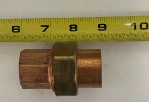 633W 1-Union: Nibco Wrot Copper, CxC, 1" x 1" Copper Tube - 1-1/8" Tube OD - Picture 1 of 3