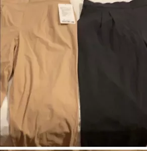 2 NWT Lululemon Trouser Pleated High Rise Women’s Pull On Dress Pants Tan & Bla - Picture 1 of 6