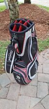 golf cart bag CLEVELAND red black 14 div shoulder strap rain cover cooler pocket