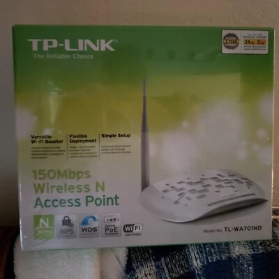 TP-LINK Wireless N Access Point Wi-Fi Booster 150 Mbps TL-WA701ND  new, unopened - Image 1 of 2