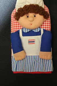 Vintage novelty 3D chef oven mitt red/white/blue 11 inch - Picture 1 of 5