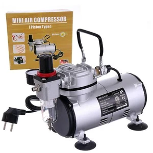 Profi Mini Kompressor Airbrushkompressor für Farben Nail-Art Schablonen Ölfrei - Bild 1 von 8
