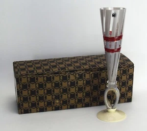 Carlo Moretti Champagne Flute Red Grey Signed 2005 - Picture 1 of 11