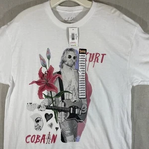 KURT COBAIN Flower White Shirt - Erwachsene Unisex T-Shirt Large Nirvana - Bild 1 von 6