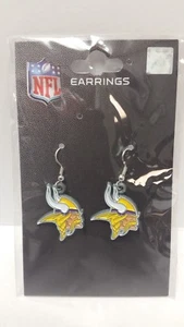 Minnesota Vikings NFL Nickle Plated J Hook Earrings - Picture 1 of 1