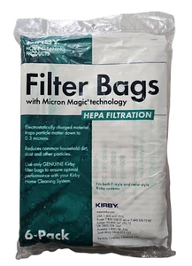 Kirby MicronMagic Hepa Filter/MicroAllergen Plus Bags 6pk Universal Style 204814 - Picture 1 of 1