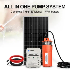 DC12V Deep Well Water Pump Solar Pump Kits 100W Solar Panel for Pond Farm 100ft - Picture 1 of 11