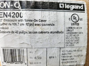 Legrand ON-Q EN4200 42" Enclosure With Screw-on Cover - Picture 1 of 1