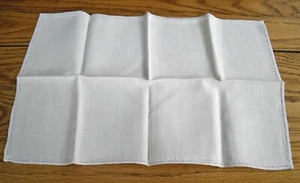 Bufanda de mesa vintage beige lino 11" x 16" ~ - Imagen 1 de 4