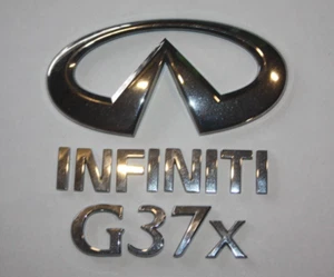 2008-2013 INFINITI G37x G37 x COUPE 2 DOOR REAR TRUNK DECK LID EMBLEM SET - Picture 1 of 1