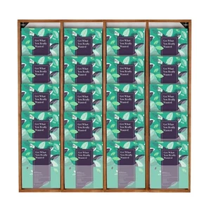 Brochure Display Stand Wall Mounting Double Sided Wooden Magazine Rack Holder - Imagen 1 de 75
