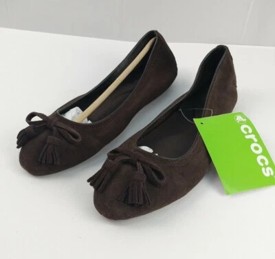Mocasines Crocs para mujer Lina embellecidos 203409 206 gamuza espresso talla 6 Foto 1 de 4