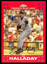 2007 Topps Chrome Red Refractors Roy Halladay 88/99 Toronto Blue Jays #81