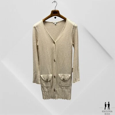 James Perse Estándar Para Mujer Algodón Suéter Largo Cárdigan Abrigo 3 L Tejido Marfil Foto 1 de 4