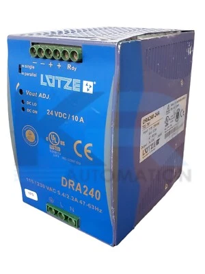 TESTED Lutze DRA240-24A Delta Power Supply 230VAC 24VDC 5.4A 63Hz 240W 722-781 - Image 1 of 4