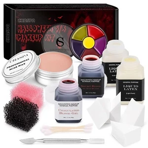 Halloween Schminke Blut Latex für Erwachsene - Fake Blood, Narben & Wunden - Bild 1 von 6