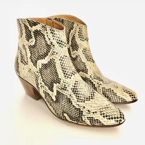 ZAPATOS BOTÍN DE CUERO ISABEL MARANT DACKEN ESTAMPADO SERPIENTE TALLA 41 US 10 - Imagen 1 de 5