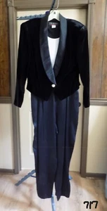 J.R. Nites by Caliendo Formal Blazer & Jumpsuit Size 13-14 Cream & Black - Picture 1 of 11