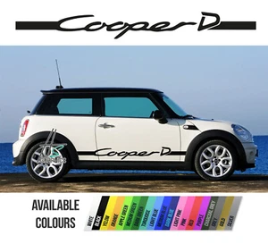 MINI COOPER D FALDA LATERAL LETRAS RAYAS VINILO CALCOMANÍAS PEGATINAS SPORT GRAPHICS - Imagen 1 de 3