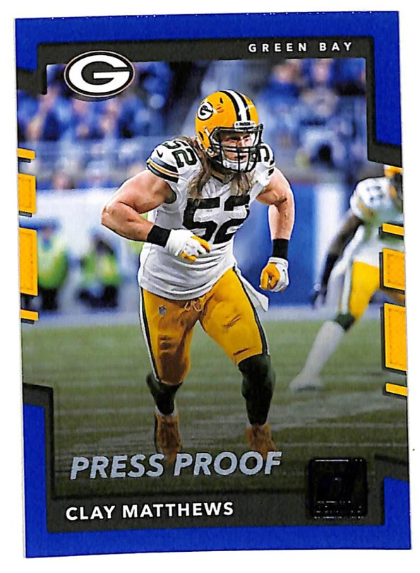 2017 Donruss #103 Clay Matthews Press Proof blue parallel card Packers - Image 1 of 1