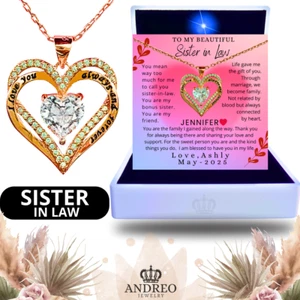 To My Sister In Law CUSTOM Necklace Jewelry Gift Idea Birthday Gifts - Picture 1 of 36