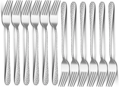 Gabeln 12 Stück, Haware Edelstahl Tafelgabeln Menügabeln Set Mit Gehämmertem - Bild 1 von 4