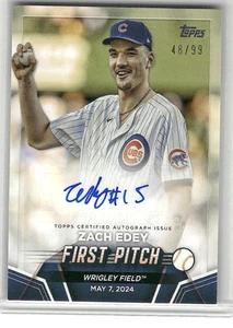 Actualización Topps 2024 Zach Edey/99 autógrafos automáticos primer lanzamiento #FPA-EDEY Cubs - Imagen 1 de 2
