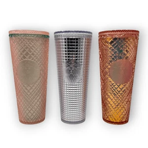 Menge 3 Starbucks Tumbler Cold Cups 24 oz Jeweled Rose Disco keine Strohhalme - Bild 1 von 16