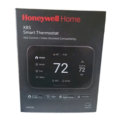 Honeywell X8S Smart Thermostat  - Model: X8VMC8B - Blk -NEW-  FAST SHIPPING - Image 1 of 3