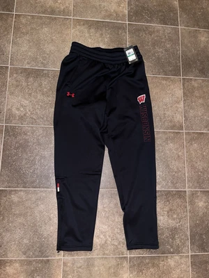 Under Armour Wisconsin Badgers basketball football storm fleece joggers DSWT L - Image 1 of 2