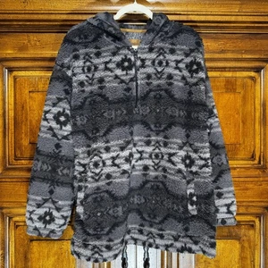 Koolaburra by UGG Hoodie Womens L Teddy Bear Sherpa Fleece 1/4 Zip Pullover Cozy - Picture 1 of 8