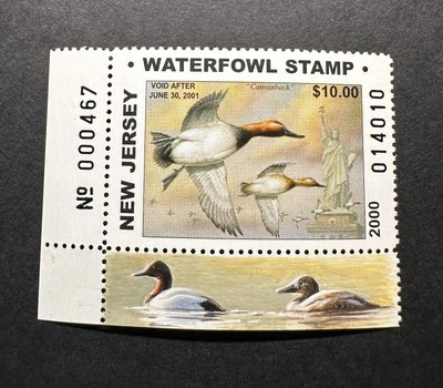 WTDstamps - 2000 NEW JERSEY - State Duck Stamp - Mint OG NH **REMARQUE** - Image 1 of 2