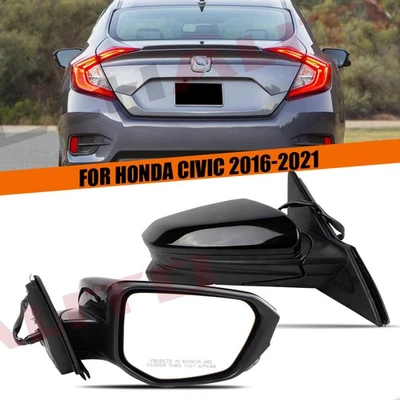 Espejo retrovisor negro de 11 pines con cámara pasajero derecho para Honda Civic Sedán 2016-2021 Foto 1 de 4