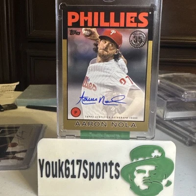 Aaron Nola Topps 2021 1985 Topps béisbol automático dorado #’d/50 Auto Topps 30th Foto 1 de 3